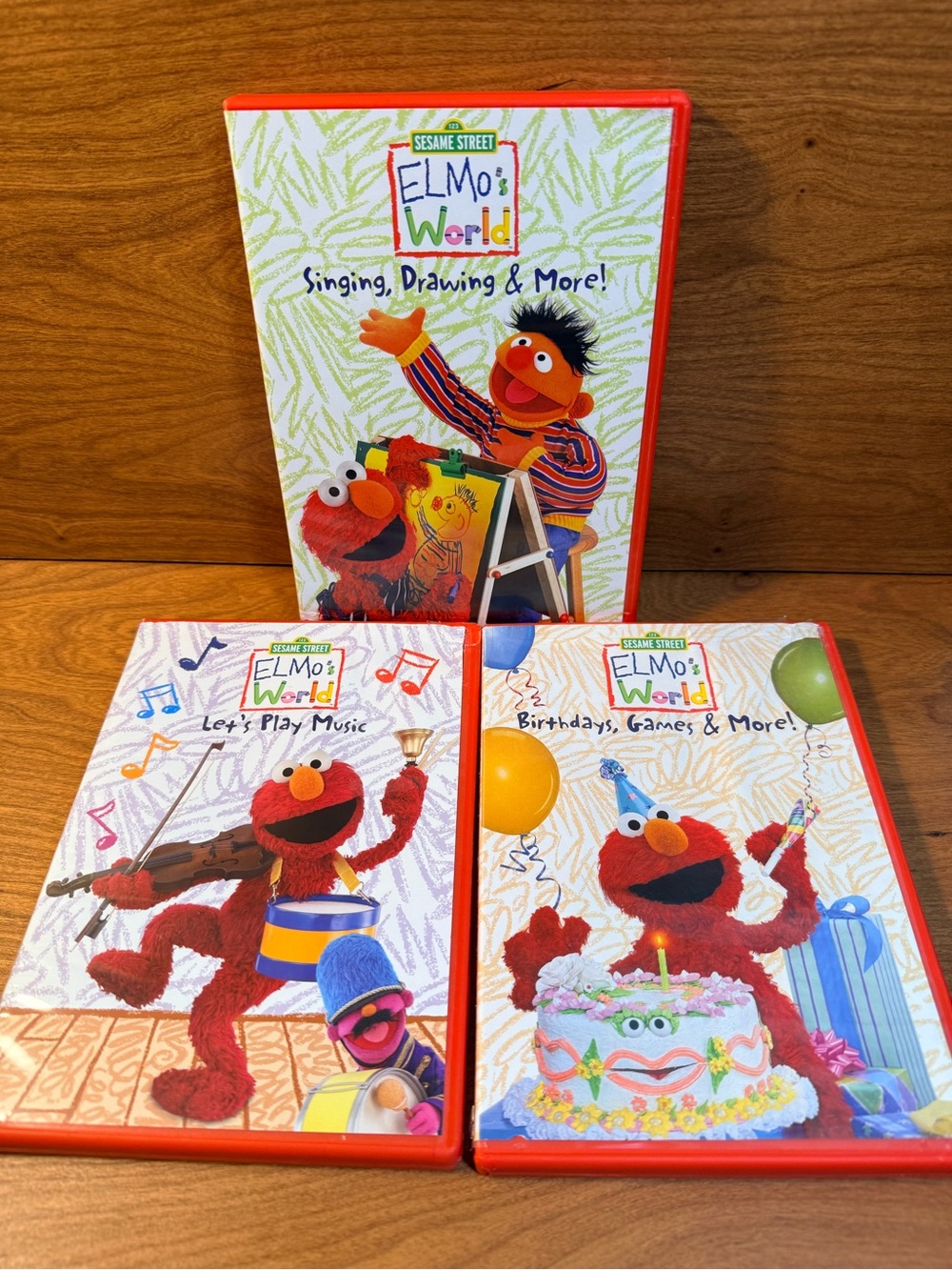 Elmo DVD’s lot of 3 - Birthdays, Music and Singing and drawing